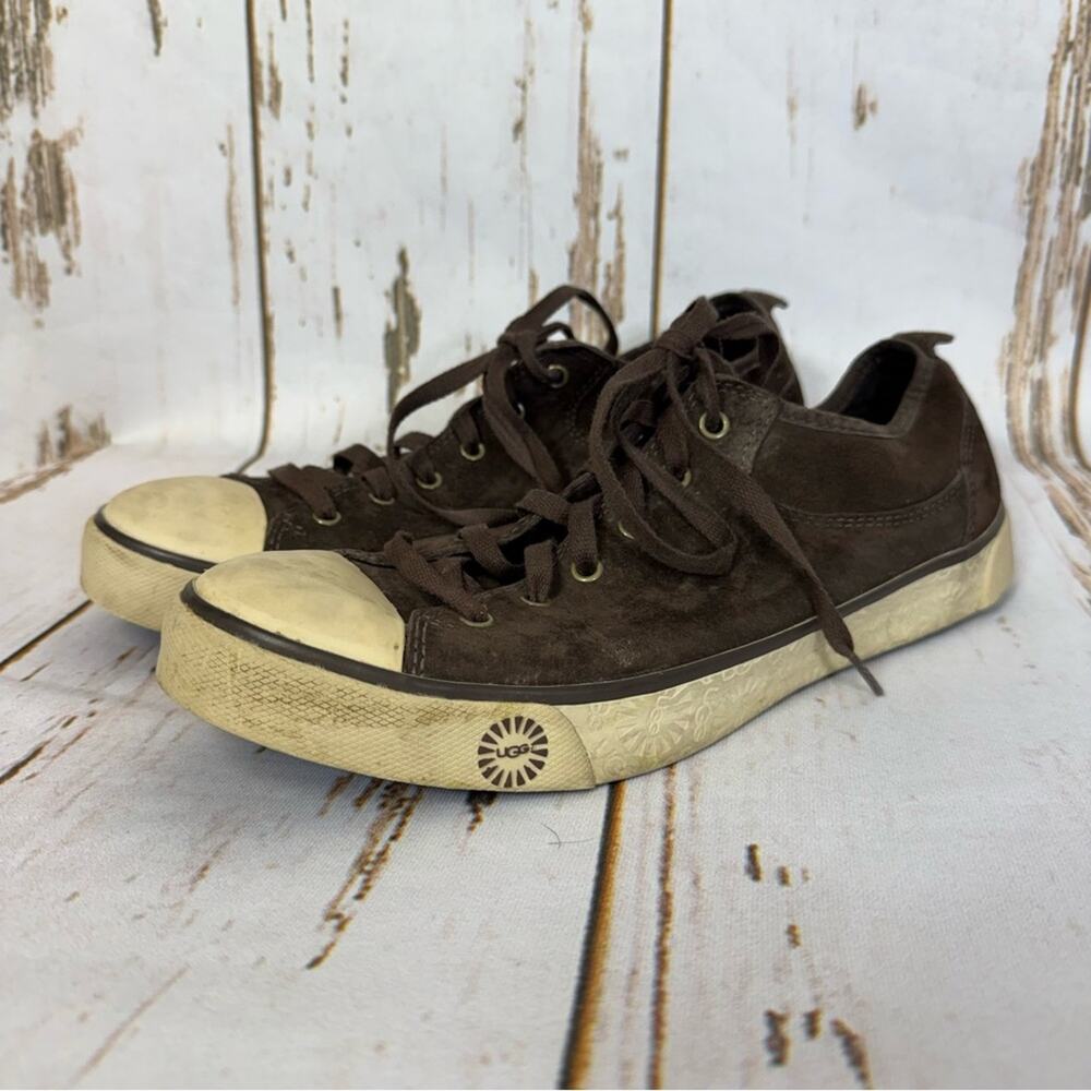 UGG Dark Brown Suede Women's Evera Low Top Lace Up Sneakers. Size 10.